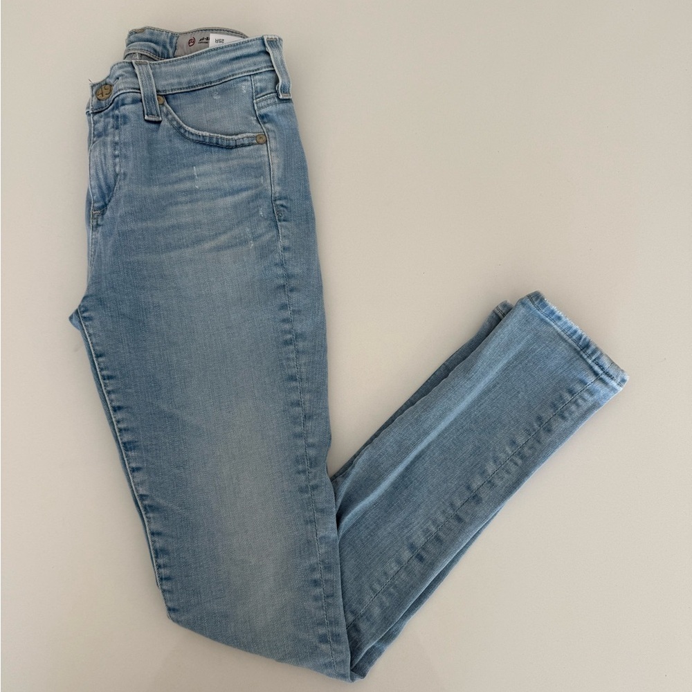 AG Adriano Goldschmied Light Blue Denim Pants Super Skinny Ankle